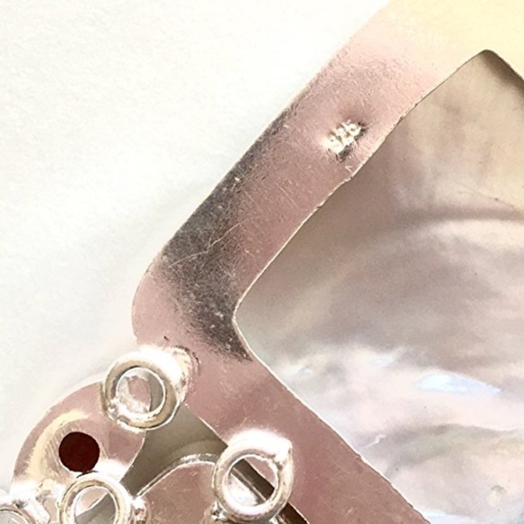 Abalone 925 Sterling Silver Statement Bib Necklace - Picture 2 of 4